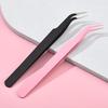1PC elbow false eyelash tweezers eyelash beautician grafting eyelash curler color elbow clip hand account tool