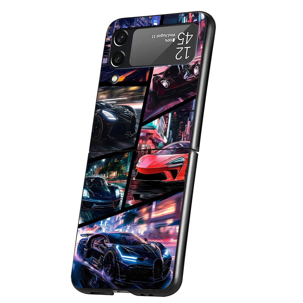Cool Male Men Sports Cars Cover Phone Case For Samsung Galaxy Z Flip 7 6 5 4 3 5G Flip7 Flip6 Flip5 Flip4 Flip3 Black Fundas She