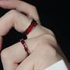 Y2K Red Drip Oil Adjustable Ring Women Men Irregular Geometry Punk Vintage Rings Set for Couple Girls Fashion Jewelry Gifts