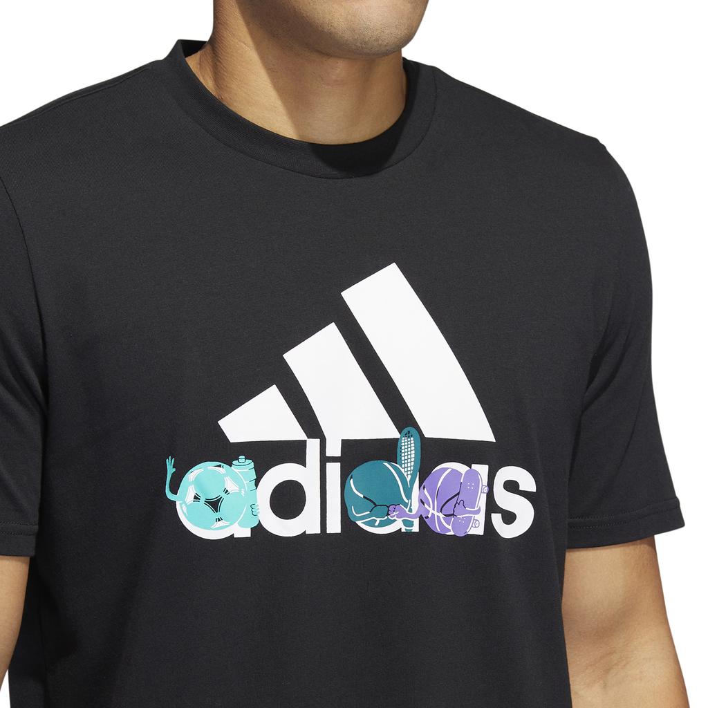 Adidas T Shirts Men's Black Crew Neck Moderate Straight Fit HE4837