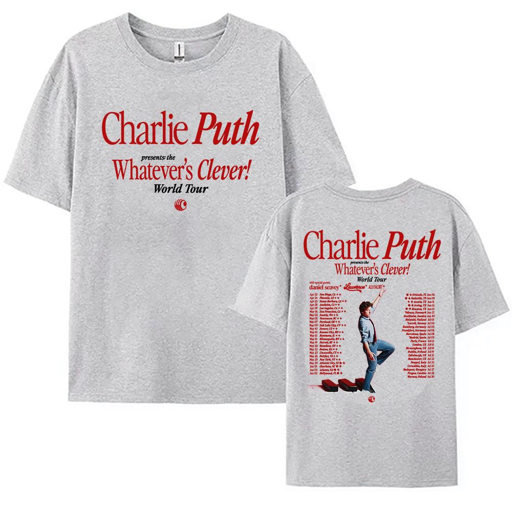 Charlie Puth Whatever's Clever! World Tour 2026 T-shirt Summer Short Sleeve Cotton O-neck Tshirts Unisex Streetwear Graphic Tees
