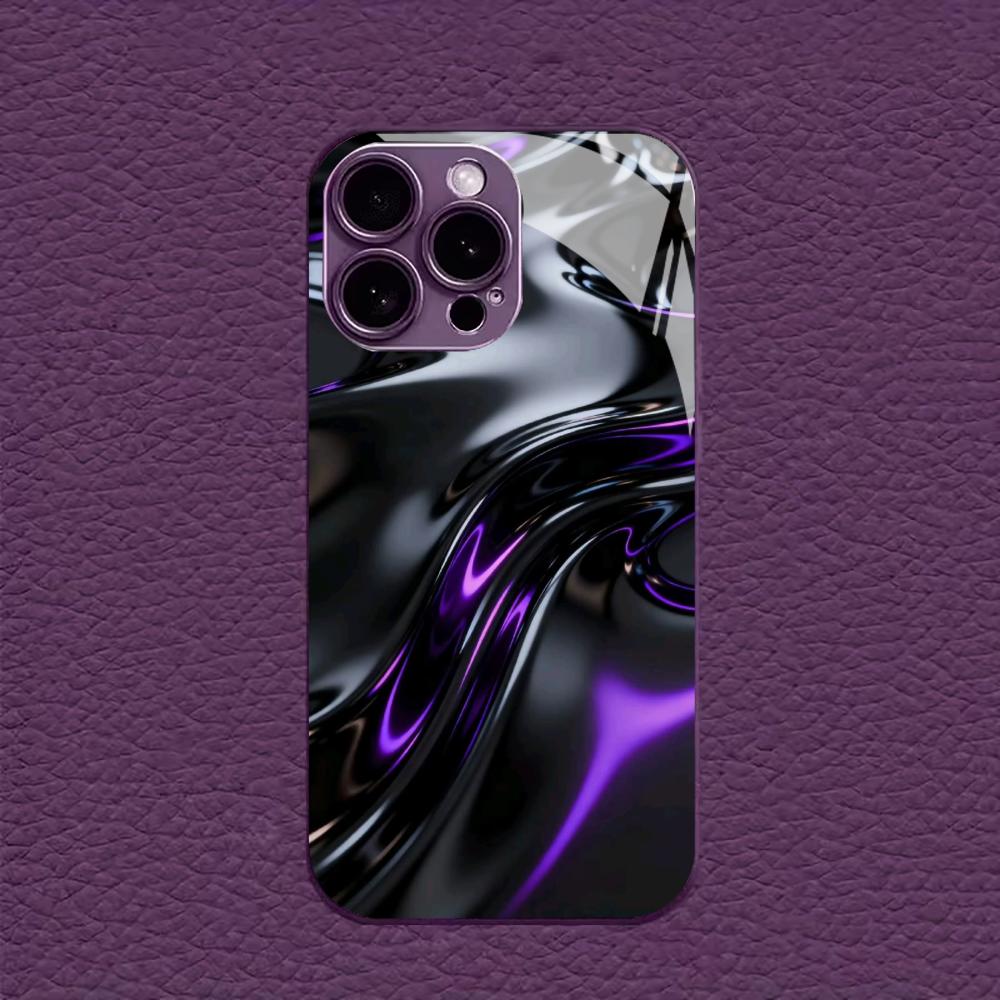 Schwarz Lila Flüssiger Wirbel für iPhone 17 Hülle Mode für coque iphone Hülle fundas Glas für iPhone 17 16 15 14 13 12 pm Pro Plus