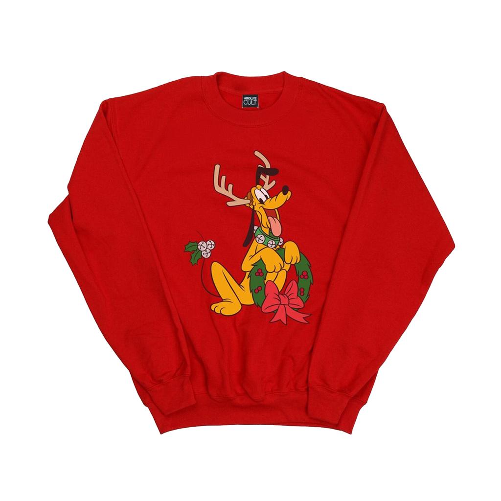 Disney Mens Pluto Christmas Reindeer Sweatshirt