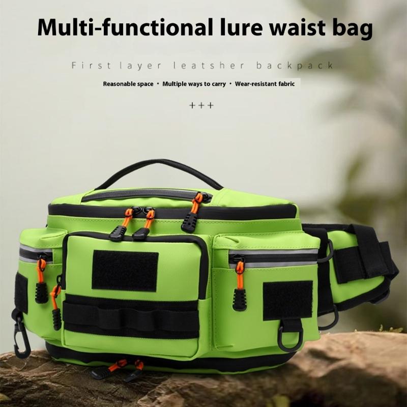 Crossbody Single Shoulder Bag Fishing Pack Water Resistant Multifunction Waist Bags Fishing Tackle Storage Bag Lure Pack