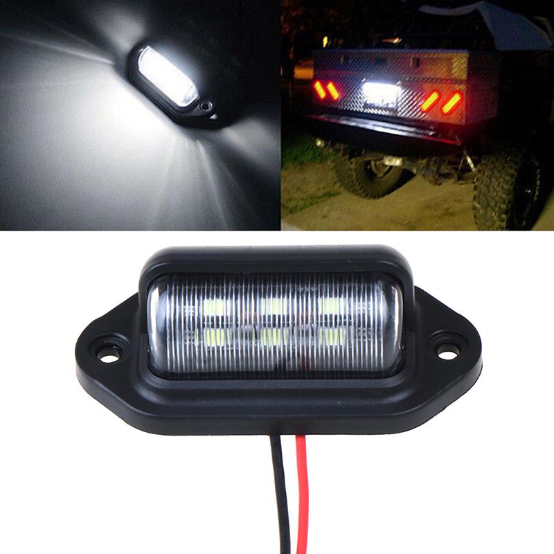 1 peça à prova d'água 6 led 12v luz de placa de carro barco caminhão trailer lâmpada de degrau