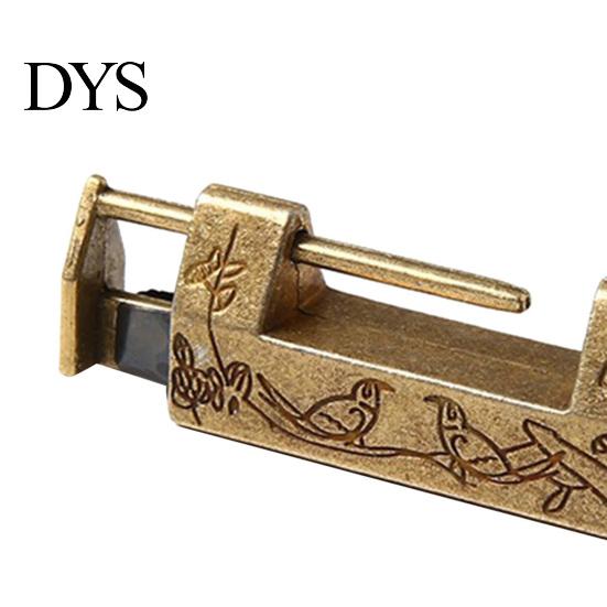 Chinese Style Drawer Padlock Bird Flower Decor Horizontal Opening Vintage Zinc Alloy Anti Rust for Cabinet Suitcase