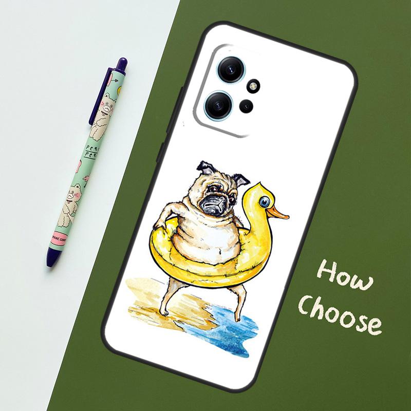 

Cute Pug Dog For Xiaomi Redmi Note 12S 11S 10S 9S Note 12 8 9 10 11 Pro Phone Case For Redmi 12 9 C 10C Redmi Note 12ProPlus