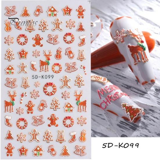 1 Sheet Christmas Nail Art Sticker Festive Santa Snowflake Elk Designs Safe Easy to Use Nail Decal for Beautiful Manicures