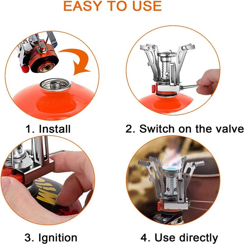 Compact Camping Stove with Integrated Electronic Ignition – Portable Propane Gas Pocket Stove for Picnic & Outdoor Adventures