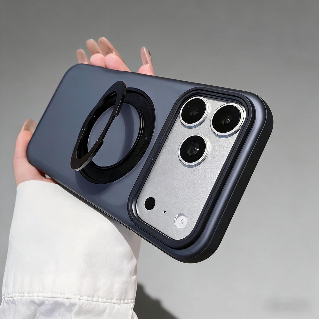 iPhone 17/16 Pro Max Magnetic Stand Protective Case with Large Hole and Premium Feel