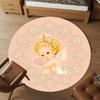 1pc Angel Baby Round Chair Mat Office Area Rug - Non-Slip, Floor Mat for Office, Bedroom, and Indoor Decor P127198