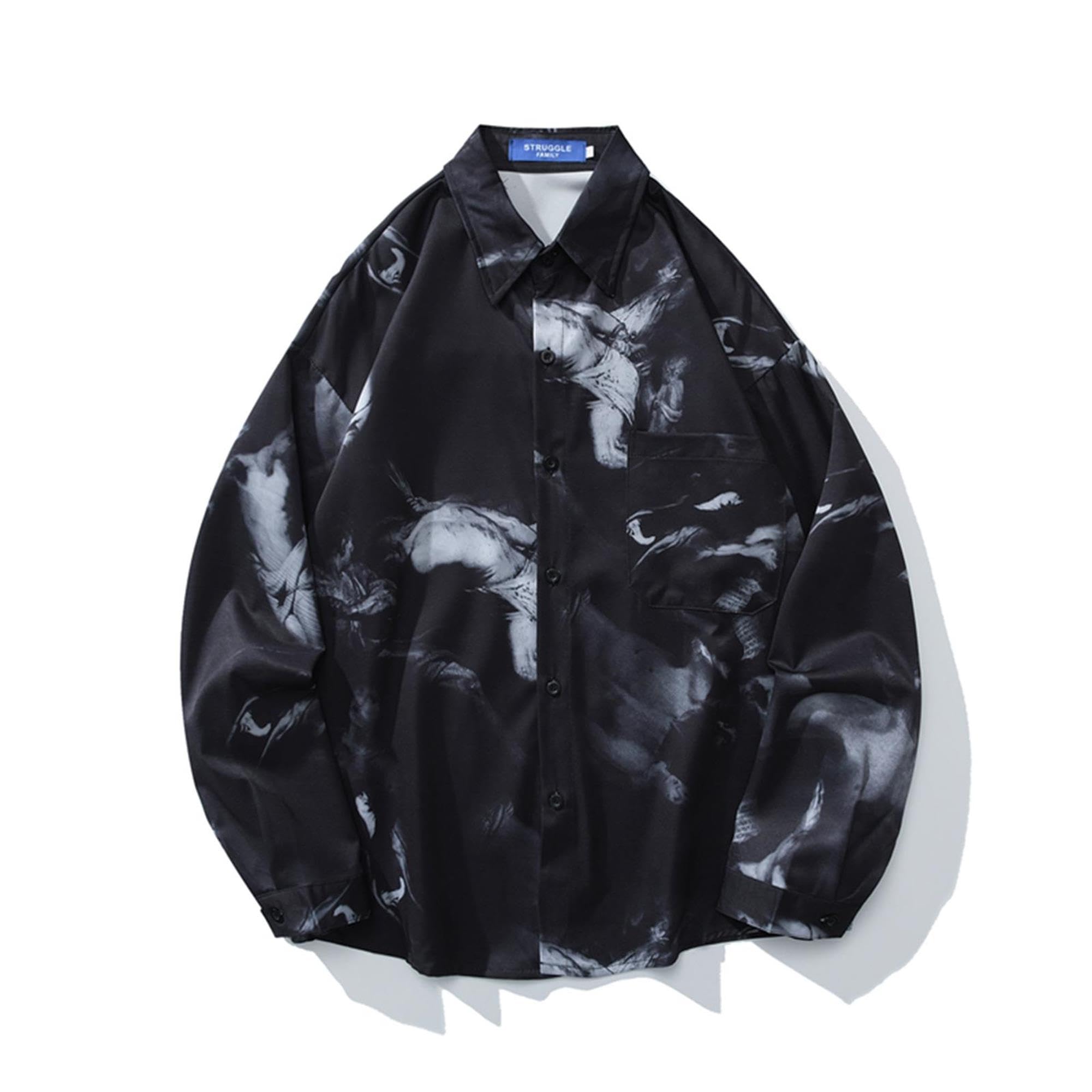 

GORBAST Long Sleeve Breathable Casual Men s Shirt, Simple, Retro, Stylish, Lightweight, Spring/Autumn [XL]