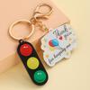 Keychain Pendant School Bus Acrylic Traffic Light Keyring Bag Charm Backpack Handbag Car Keys Wallet