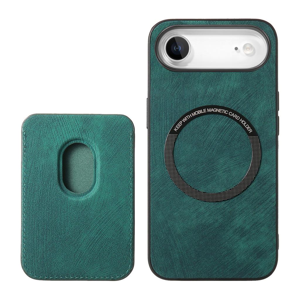 For iPhone Air Case Compatible with MagSafe Leather Back Cover with Detachable Card Holder