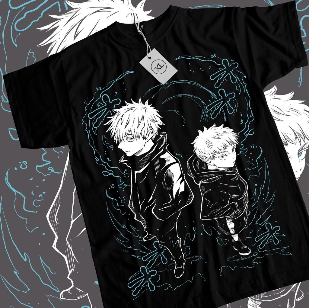 Gojo T-Shirt Satoru Megumi Jujutsu Kaisen Yuji Sukuna Anime Schwarzes Shirt Alle Größen