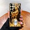 Golden Deer with Crystal Print phone case glass s26 ultra case mobile phones for Samsung Galaxy S26 S25 S24 S23 S22FE Ultra Plus