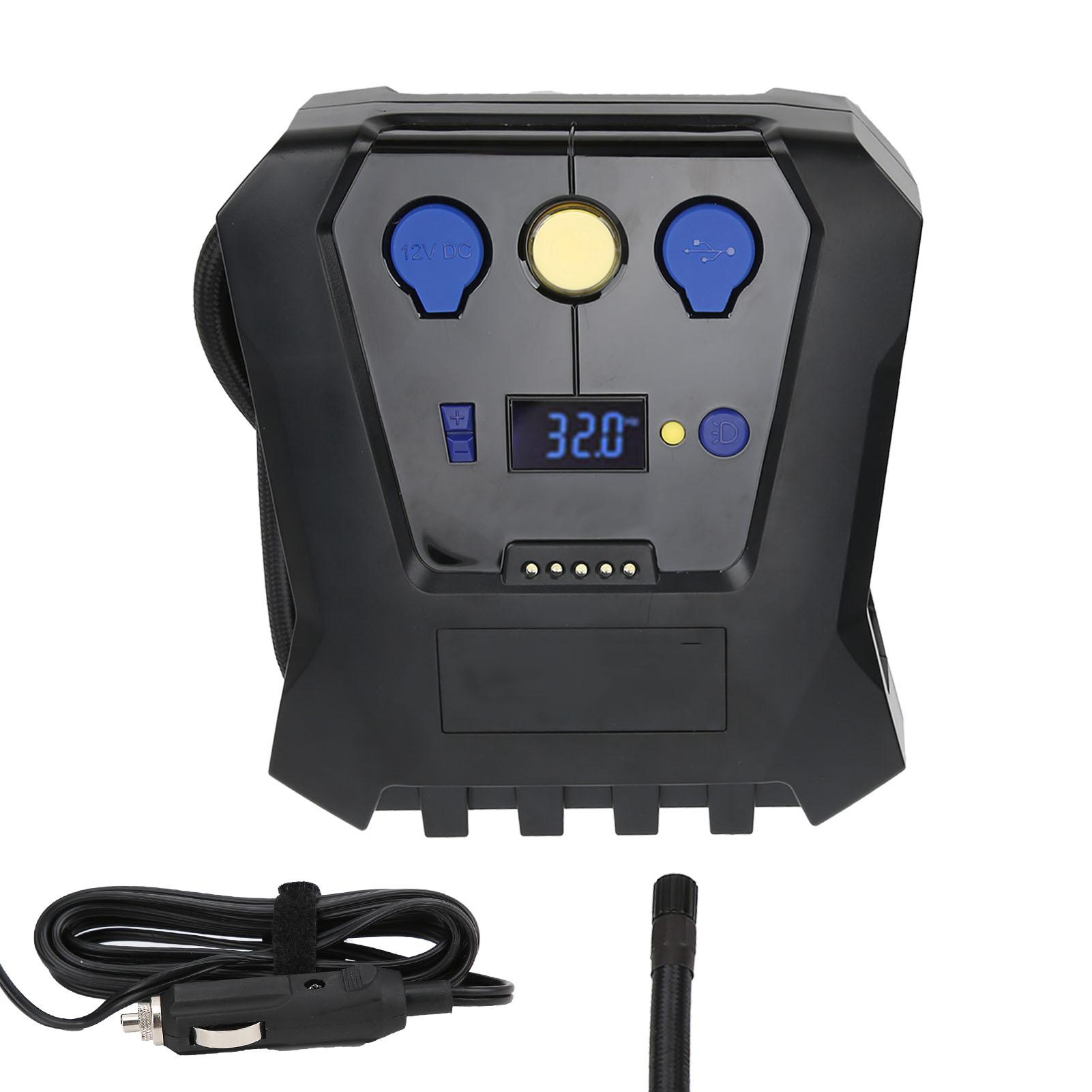 

Portable Tire Inflator Digital Air Compressor Pump Pressure Preset Fast Inflating Universal for Car Motorcycle