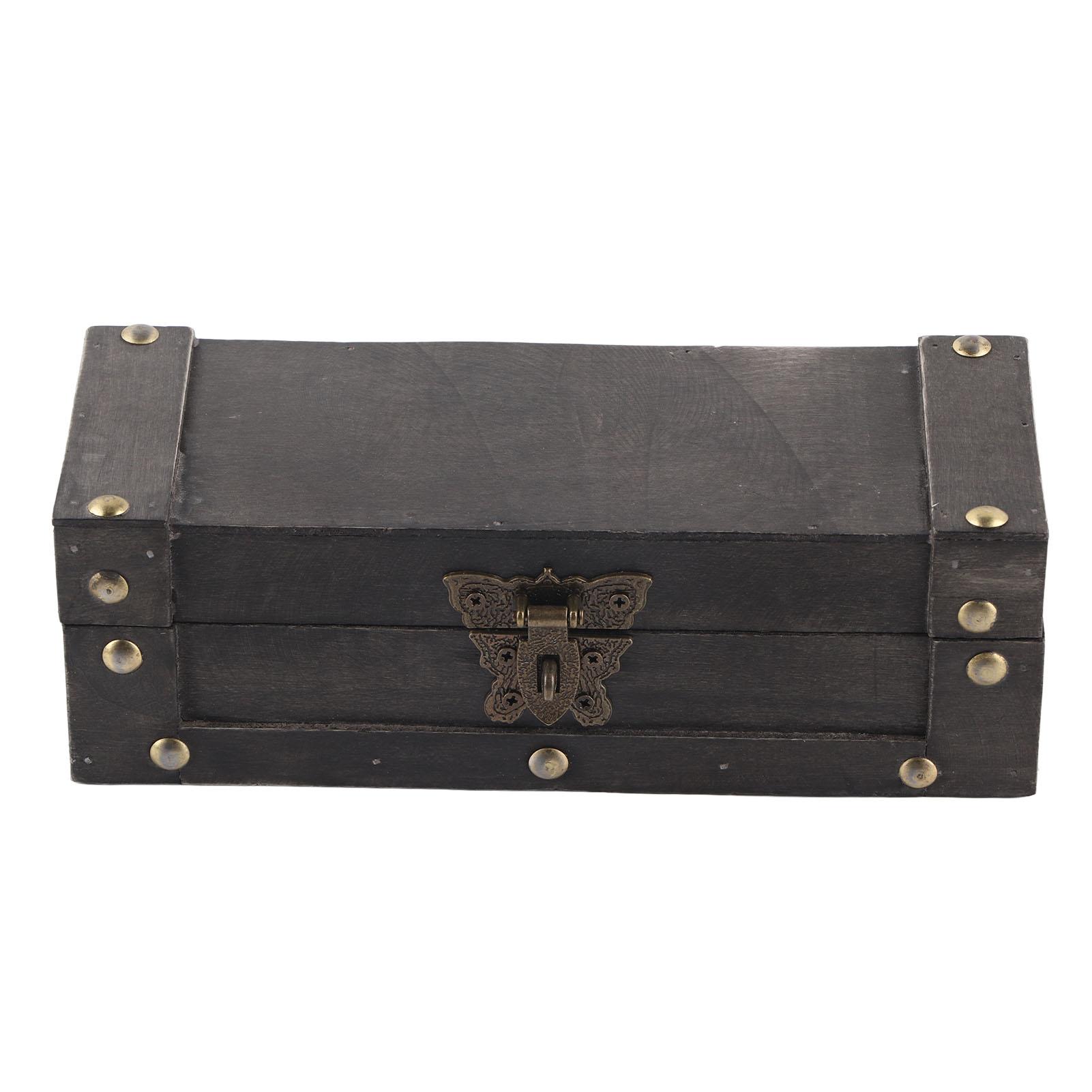 

Деревянный органайзер-коробка с пряжкой из сплава, изысканный винтажный футляр для хранения ювелирных изделий, украшение для дома, серый