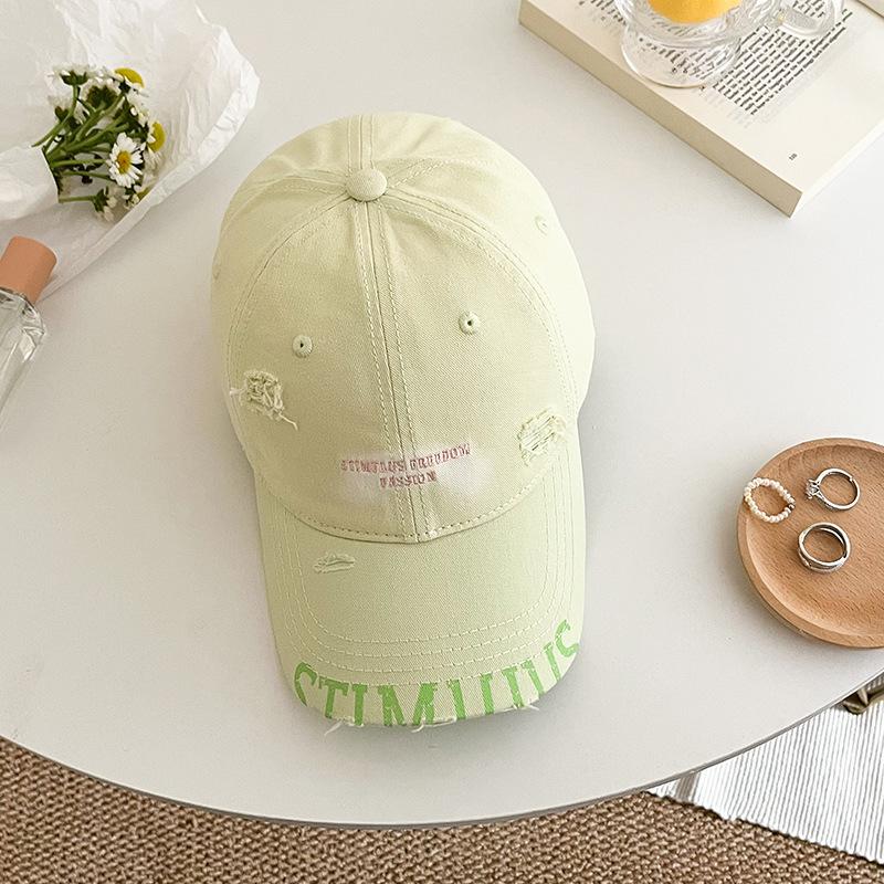 Letter Embroidered Baseball Cap Women S Spring And Summer Face Small Edging Peaked Cap Edging Sunscreen Cap one size