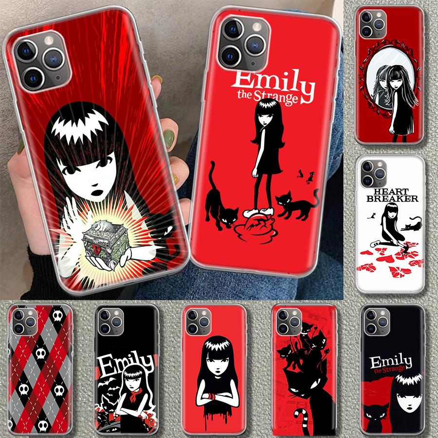 Comics Emily The Strange Phone Case Cover for iPhone 11 12 13 Mini 14 15 Plus 16 Pro Max 17 Air 7 8 + SE Art Customized Fundas 1