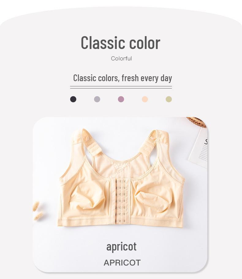 Plus-Size Wire-Free Front Buckle Sports Bra - Breathable & Comfortable