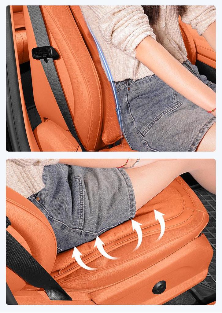 Breathable Nappa Leather Car Seat Cushion for Hongqi Models (H5, H7, H6, E-H9, HS7, HS5, EQM5, HS3) - All Seasons Universal Fit