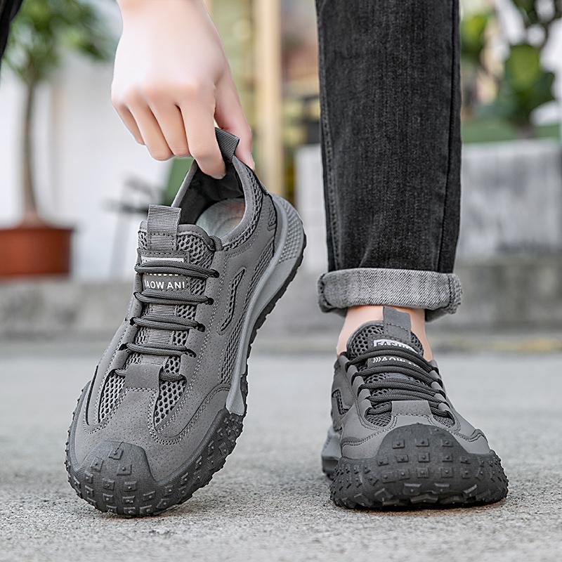 Fashion Training Working Shoes for Men 2025 Breathable Mesh Casual Shoes Summer Anti Slip Wear-resistant Hiking Shoes Running Sneakers