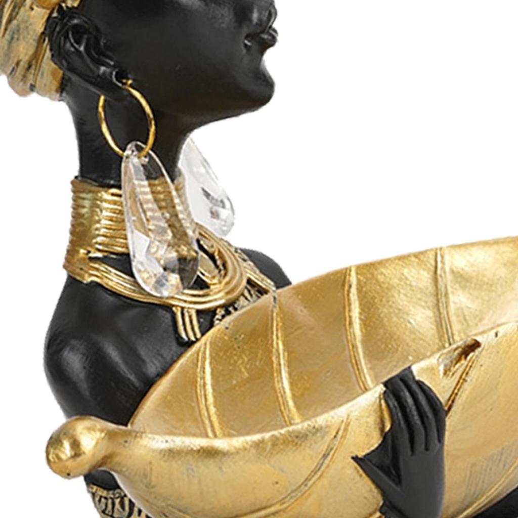 Africká socha sochařství dívka s podnosem ženy postava Lady figurka pokoj kancelář