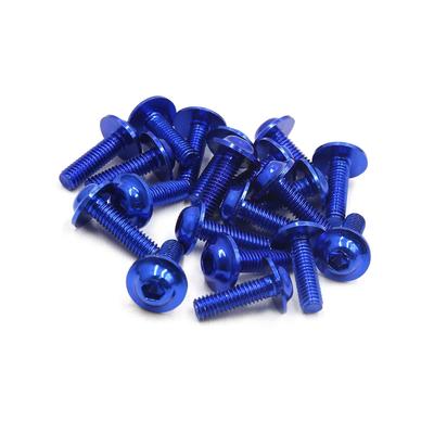 BULLSPANN Motorrad Schrauben Sechskant Schrauben Aluminiumlegierung M6 x 20 Blau 20 Stück Ersatzteile Zubehör