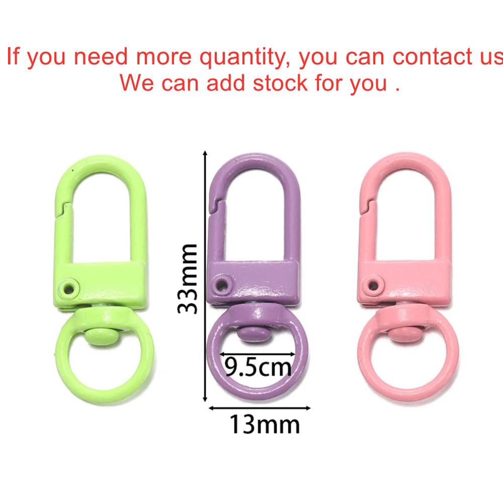 50Pcs/Lot Colorful Mixed Color Alloy Snap Lobster Clasp Hooks Keychain Findings for DIY Keychain Necklace Bracelet Accessories