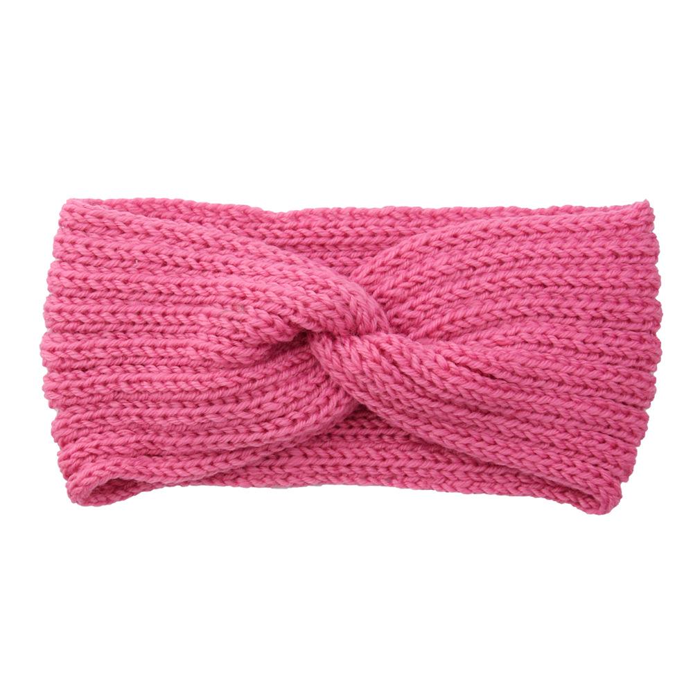 Winter Plush Knitted Wool Headband for Women Girls Warm Elastic Hairbands Hand Made Headscarf Bandana Headwear