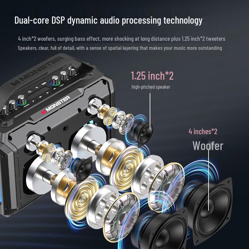 Monster M186 Portable Outdoor Speaker with Microphone