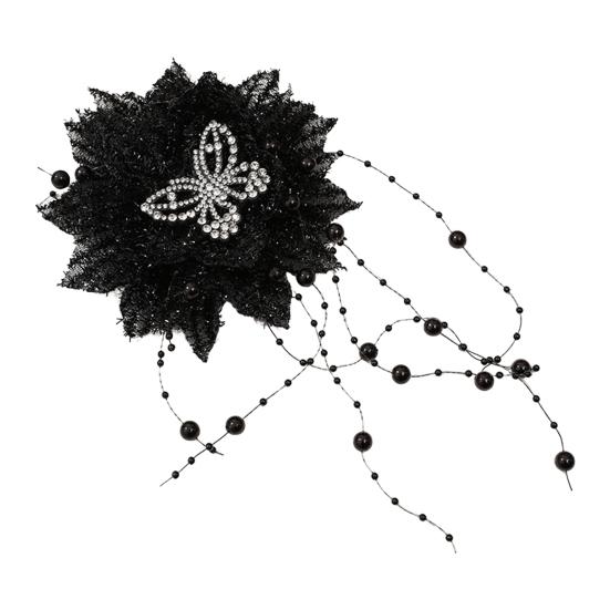 Peony Feather Tassel Hair Claw Women Girls High Cap Bone Design Hairpin Sturdy Shark Clip Hair Accessory
