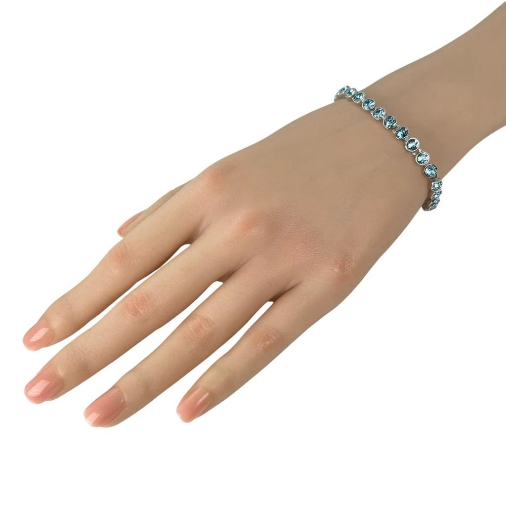 SWAROVSKI Tennis bracelet Rhinestone bracelet Swarovski blue Women Used
