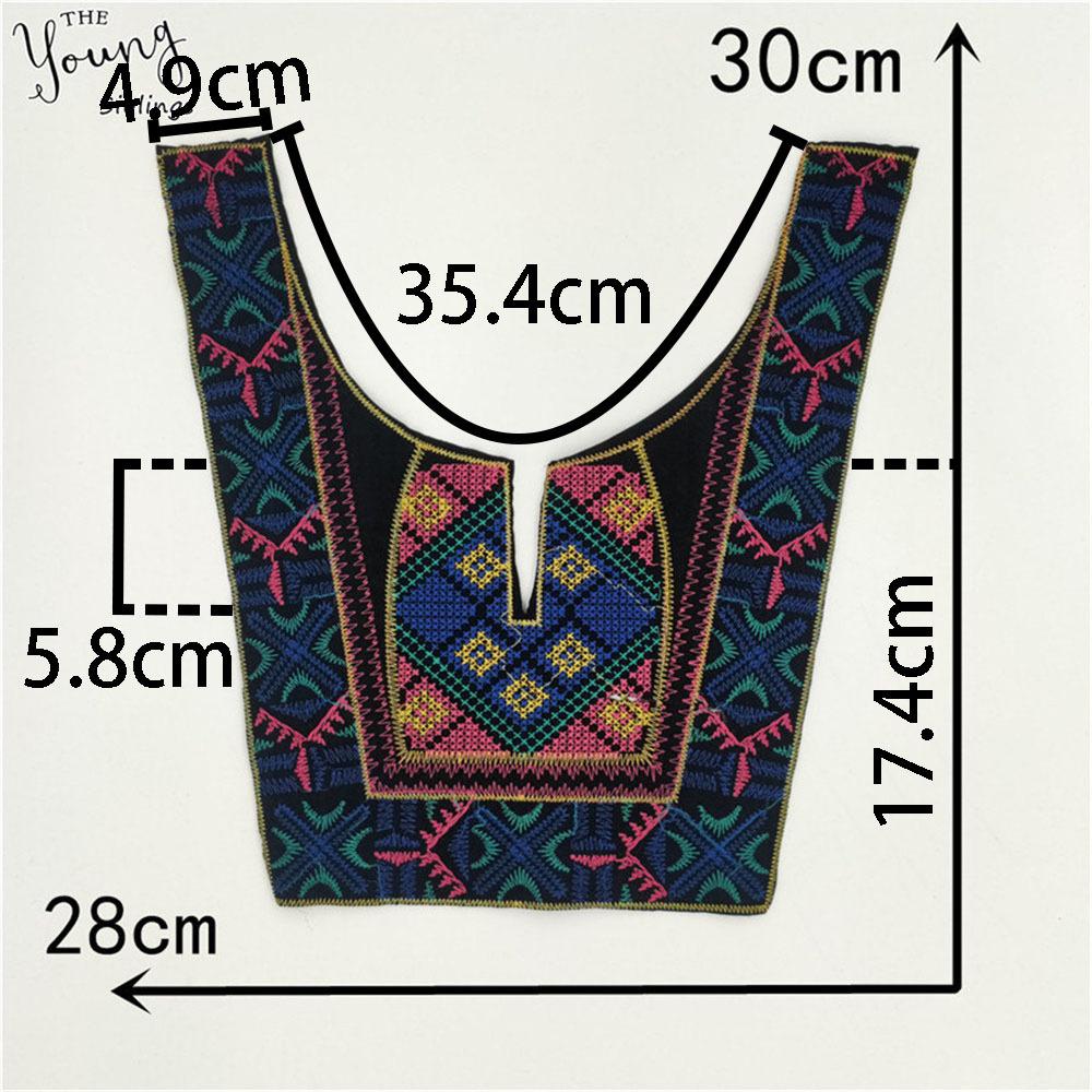 Multi-Color Embroidered Collar Lace Fake Collar Ethnic Style Clothing Accessories Women'S Clothing Embroidered Cloth Stickers On Clothes