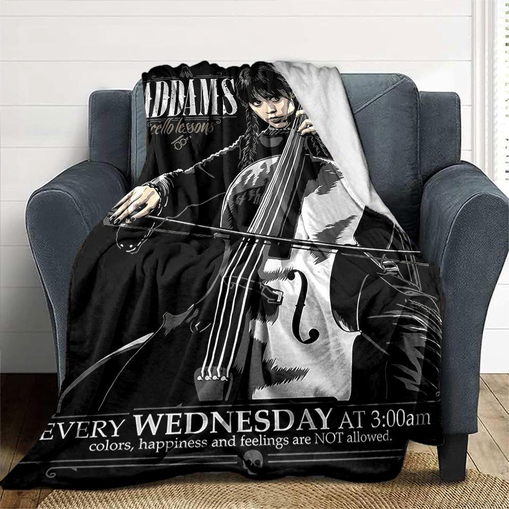 1pc Addams Cello Soft Flannel All Season Throw for Home, Office, Outdoor UseDurable Comfort Soft Warm Throw for Home