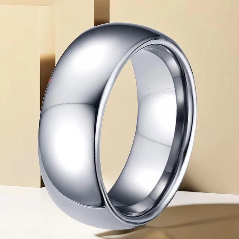 High-End Light Luxury Stainless Steel Ring for Women - Non-Fading, French Design with Titanium Finish.