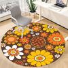 1 Stück Rundes Teppichläufer mit Blumenmuster für das Büro, Indoor-Matte geeignet für Büro, unter Bürostühlen, Schlafzimmer, Wohnzimmer, Heimdekoration, Raumdeko