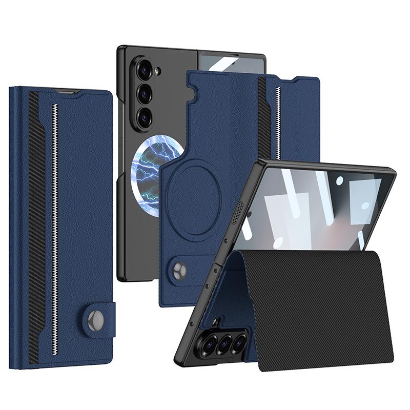 Samsung Z Fold6 Business Magnetic Leather Flip Case - Personalized, New Protective Cover