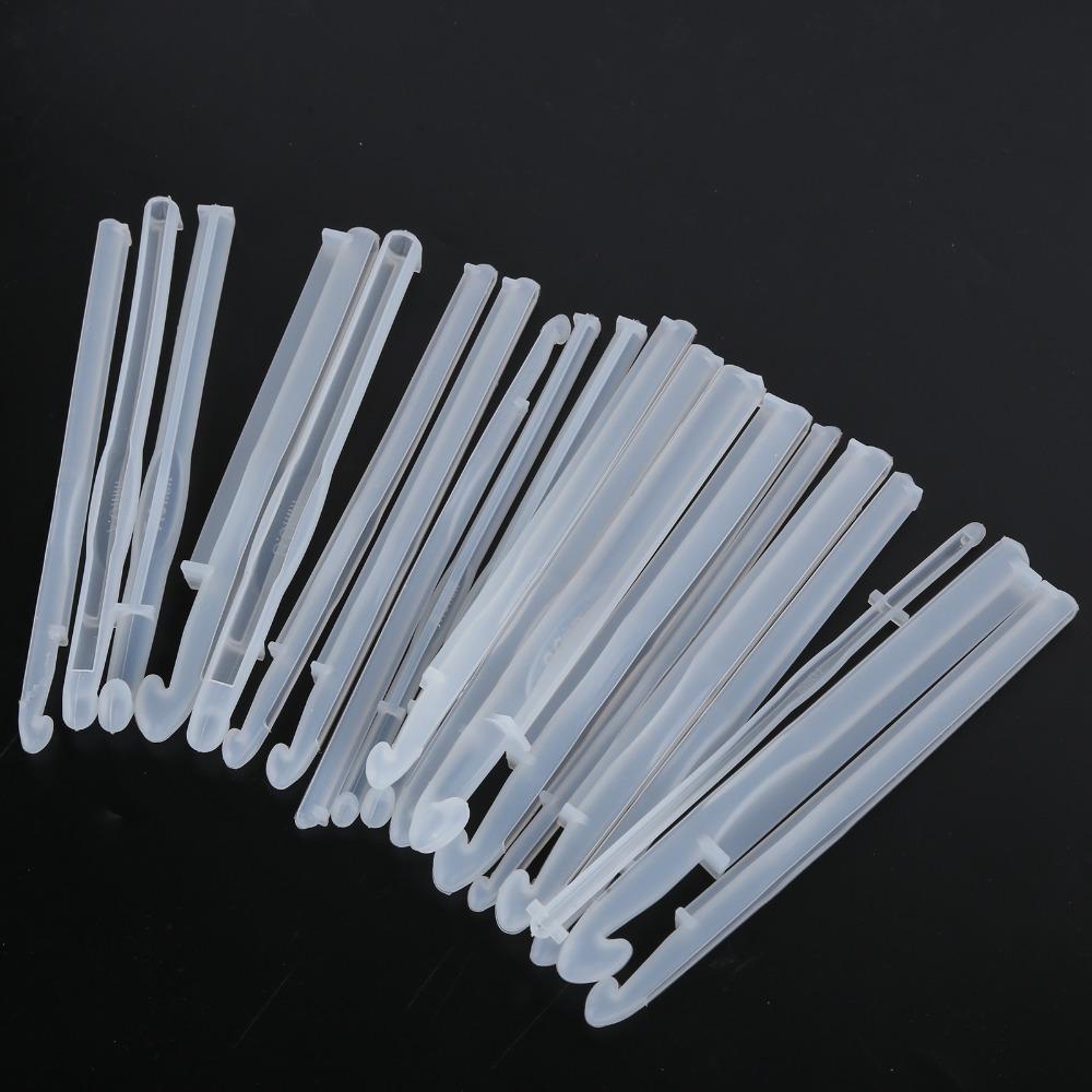 20pcs White Silicone Craft Moulds Silicone Knitting Sweaters Tool Crochet Hooks Mould Craft Making