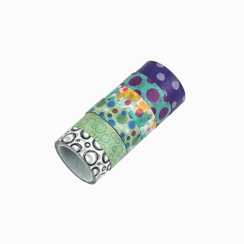 6 Rolls Star Washi Tapes Starry Stars Decorative Paper Tape Adhesive 1.5cm*5m Multi Dots Plaid Bubble Pattern Masking Tape