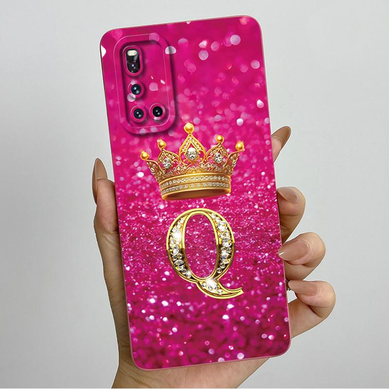 For Vivo V19 1933 Case Luxury Crown Letters Couple Liquid Silicone Soft Phone Cases For Vivo V 19 Camera Protection Back Cover
