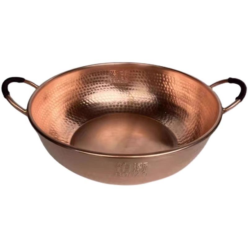 Artisan Hammered Copper Hot Pot Universal Heat Retention Cookware For All Stove Types Practical Soup Pot