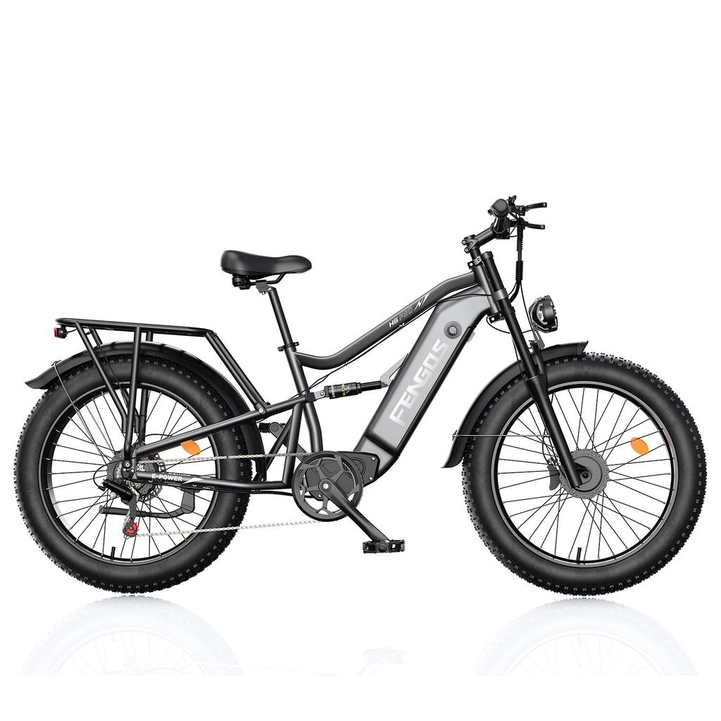 Electric Bike FENGQS H6 PRO Dual 750W Motors 52V 17.5Ah Battery 26*4.0 Inch Tires 60km/h Max Speed 140km Max Range 7-speed