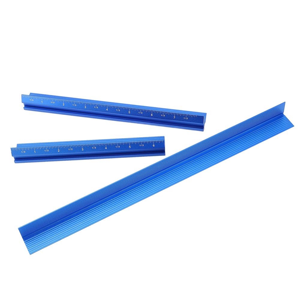 3PCS Set Woodworking Edge Ruler Aluminium Alloy V Shaped Corner Measuring Tool for Woodworking