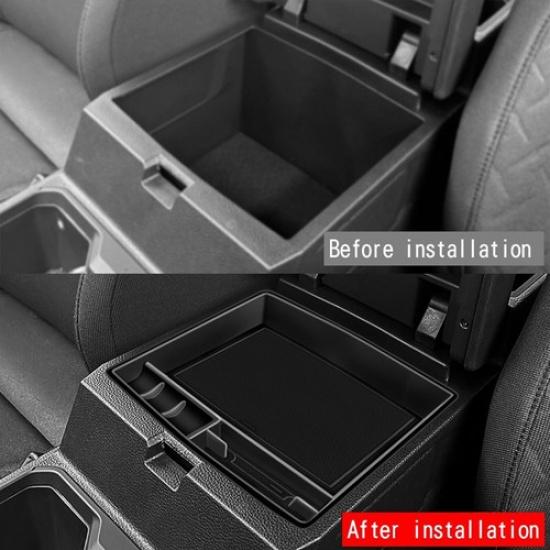 Black Car Armrest Storage Box for Toyota Tacoma 24 Center Console Organizer Tray