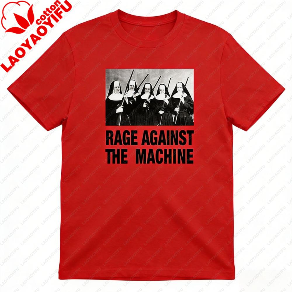 Unisex T Shirt Rage Against The Machine Nuns With Guns Rapmetal Band Tshirts Breathable Fitness Crew Neck Tops Ropa Hombre