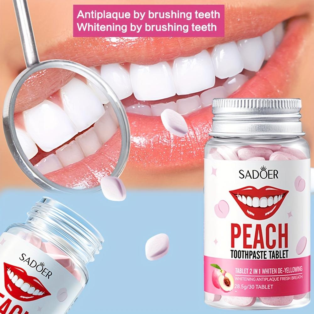 Lahvička Broskvová Žvýkací Pevná Zubní Pasta Tablety Odbarvující & Čisticí Série Pevných Zubních Past