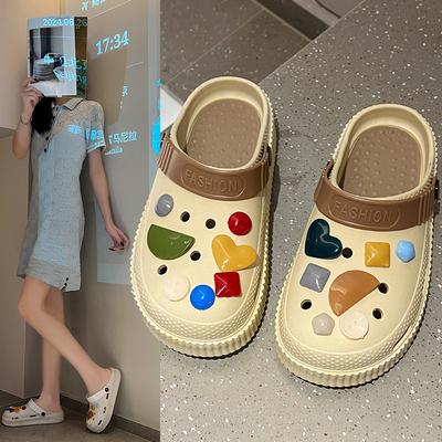 Soft-soled Stepping On Shit Feels Ins Cute Cartoon Hole Shoes Women's Summer Wear New Thick-soled Non-slip Beach