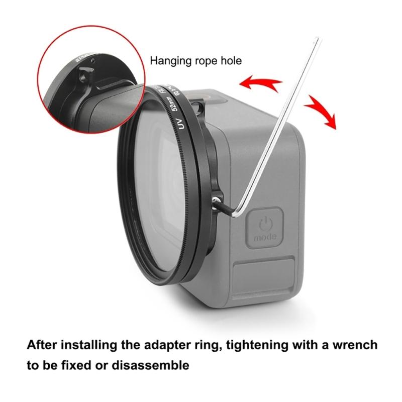 52mm CPL + UV Lens Filter with Adapter Ring for  HERO10 Black Lens Filter Camera Lens Filter Kit